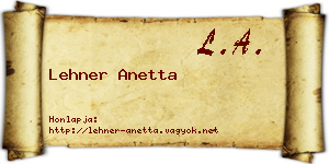 Lehner Anetta névjegykártya